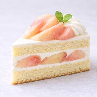 桃のショートケーキの画像